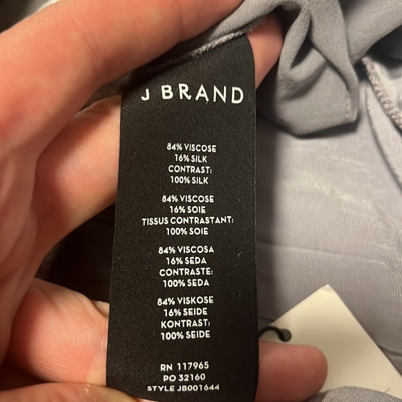 J Brand Crushed Velvet Silk Pull On Pants in Dark Whistle - Picture 8 of 8